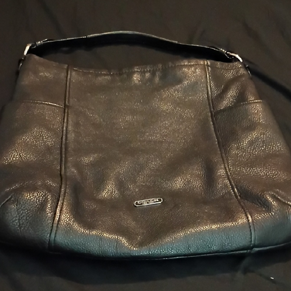 Coach Black Leather Shoulder Bag